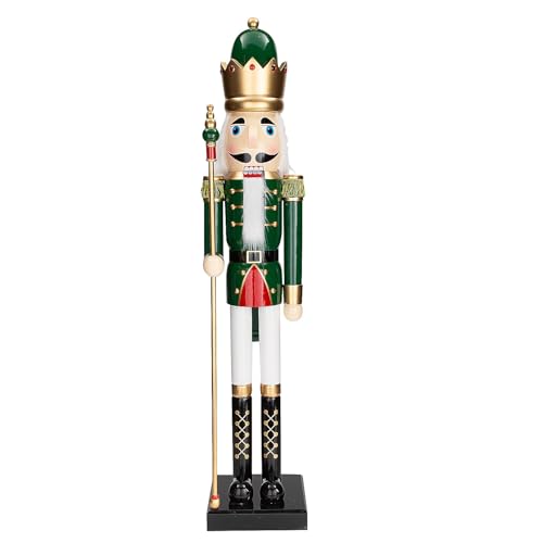3 Ft. Green Wooden Holiday Nutcracker D752