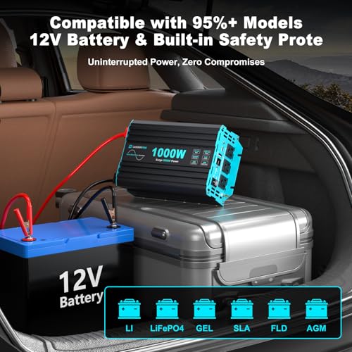 Pure Sine Wave 3500W Power Inverter 12V DC to 120V AC with 3 AC Outlet V236589