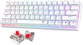 White 61 Keys Wired Mechanical Keyboard with Red Switches T8163