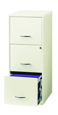 3-Drawer White File Cabinet 18-inch Deep E237