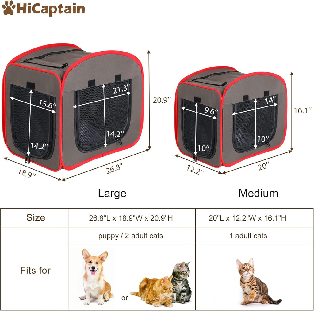 Portable Cat Carrier Collapsible Pet Cage Soft Pop-up Cat Kennel A615420