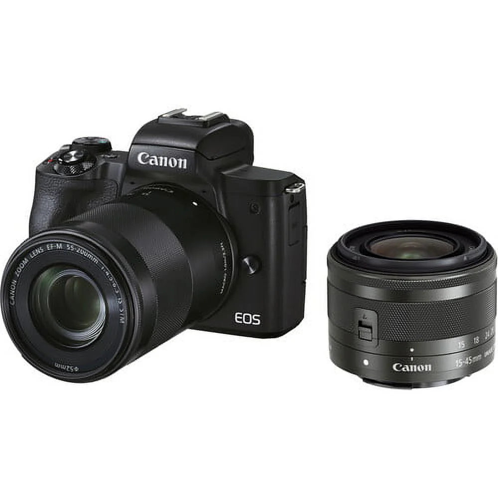 Mirrorless Camera with 15-45mm and 55-200mm Lenses (Black) Y757