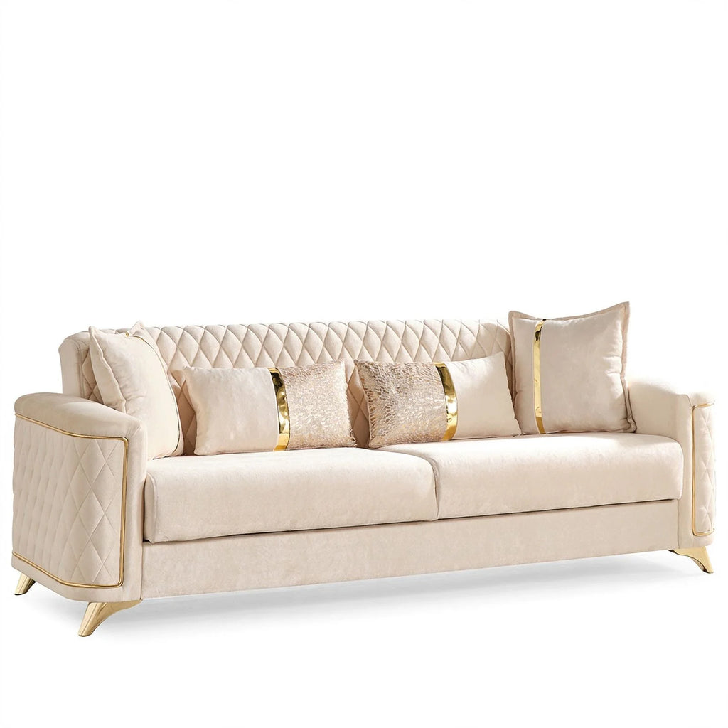 Ivory Velvet Sofa S606572