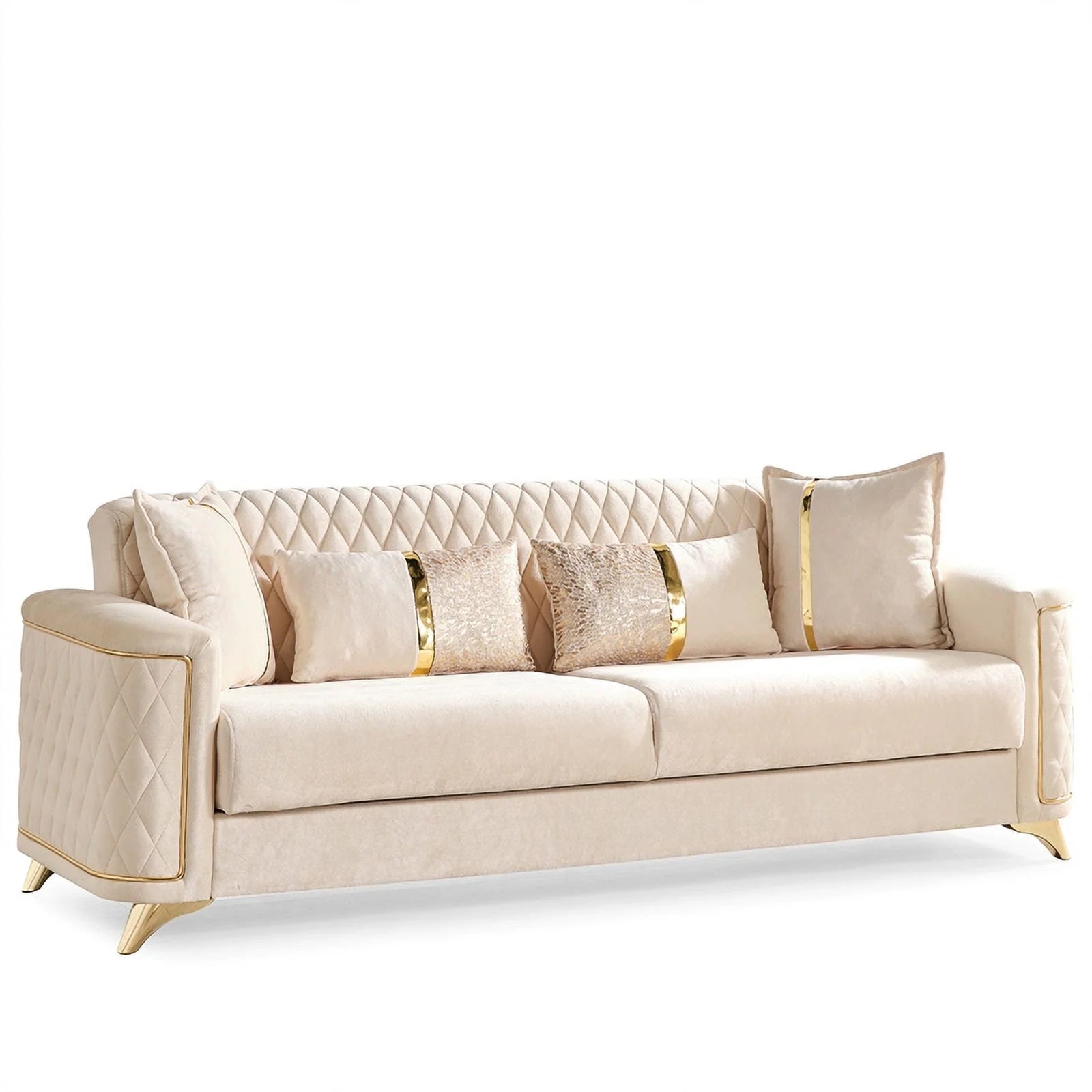Ivory Velvet Sofa S606572