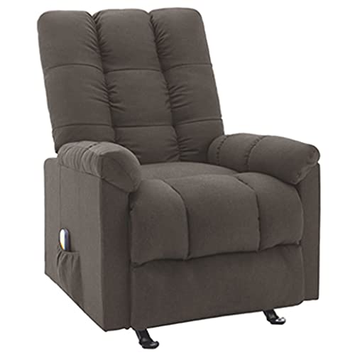 Brown Fabric Reclinable Massage Wingback Chair U898