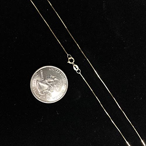 Solid 14K Gold 0.5mm Box Chain Necklace with Spring Ring Clasp X11320