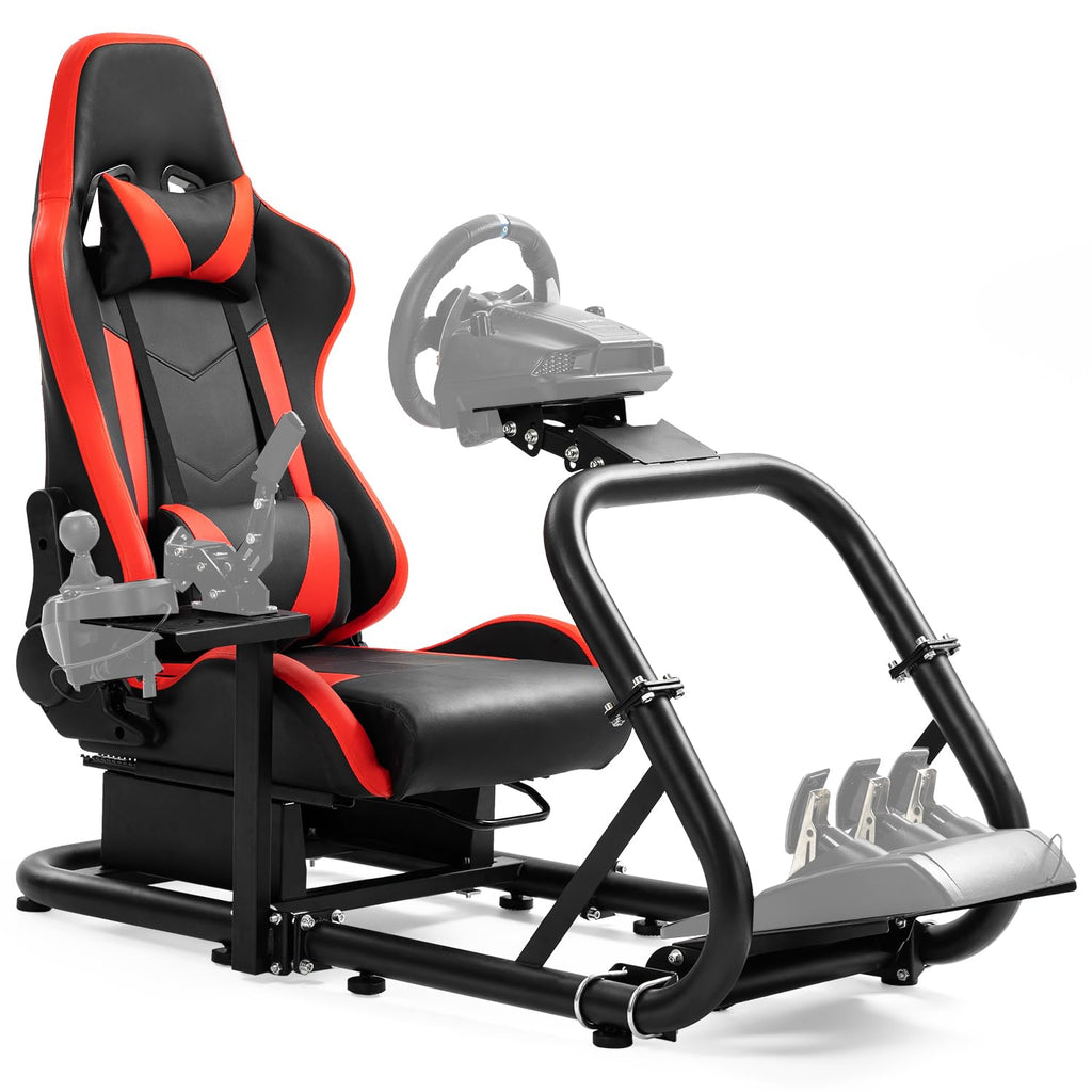 Racing Simulator Cockpit with Red Seat, 50mm Large Round Tube J841820