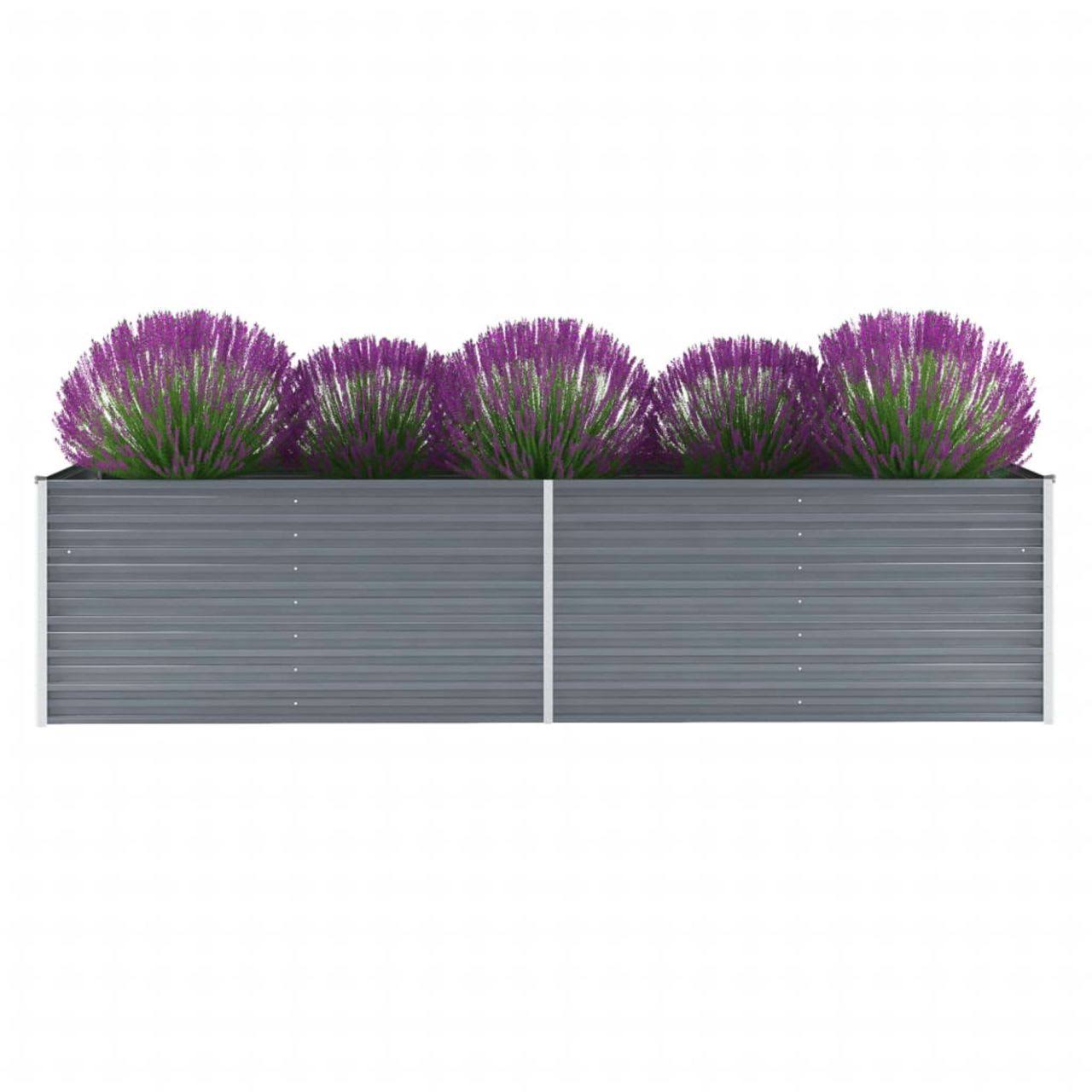 Galvanized Steel Garden Raised Bed Gray A1514