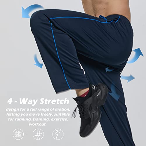 Mens Athletic Sweatpants with Zipper Pockets W28586