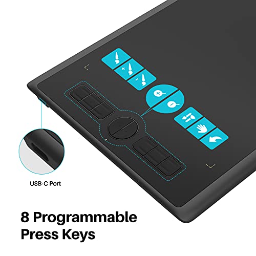 Graphics Tablet with Battery-Free Stylus 8192 Pressure Sensitive Black S37559
