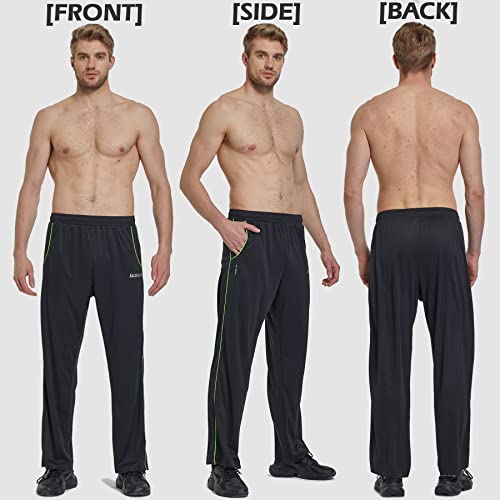 Mens Athletic Sweatpants with Zipper Pockets W28586