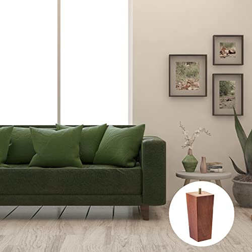 6 Inch Set of 4 Square Solid Wood Couch Legs Light Brown W84658