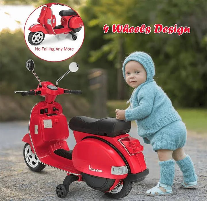 Blue 6V Kids Ride on Vespa Scooter Motorcycle with Headlight N768