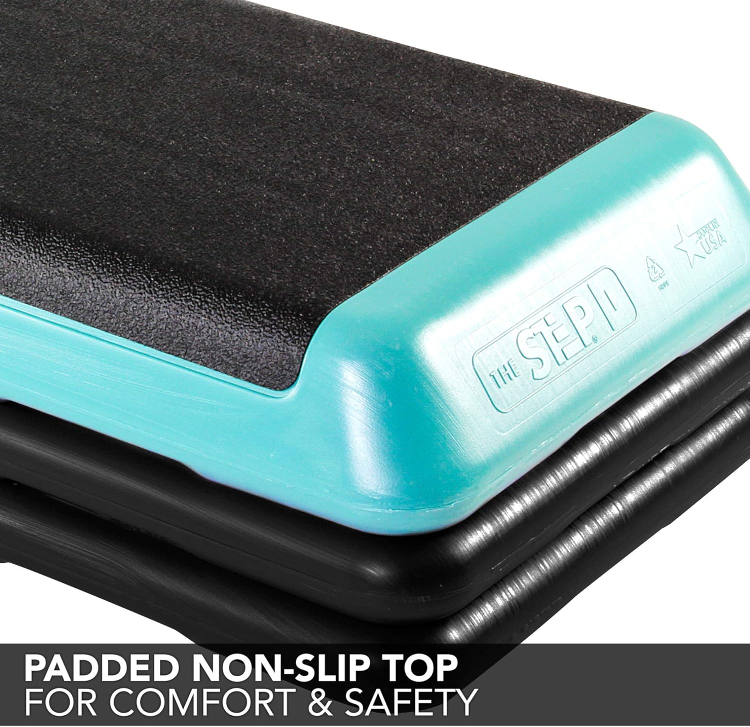 Teal Aerobic Platform with Black Risers X6401