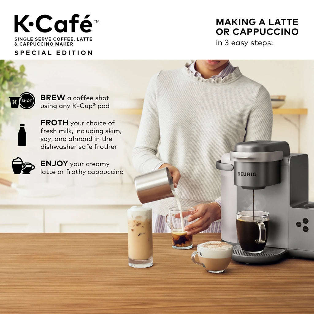 Single Serve K-Cup Pod Coffee, Latte and Cappuccino Maker, Nickel U967
