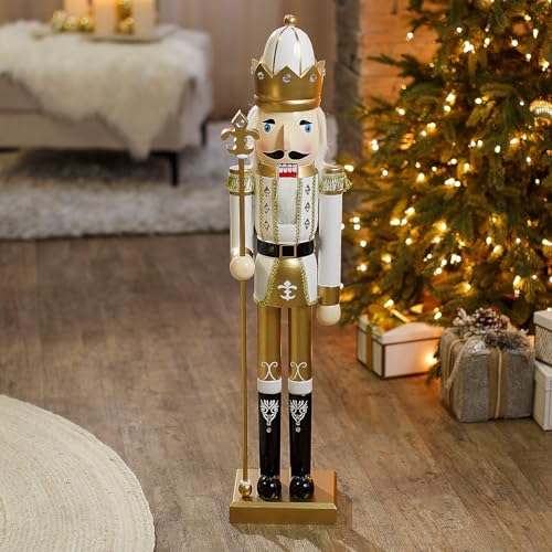 3 Ft. Green Wooden Holiday Nutcracker D752