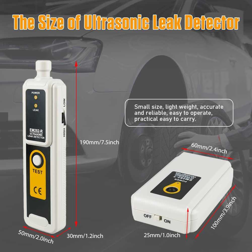 Ultrasonic Leak Detector with Earphone & Transmitter 40KHz±2KHz Air Leak Detection Tools with LED Indicator S933277