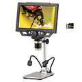 4.3 inch IPS Digital Microscope, 10-1000X Magnification Handheld Camera Video Microscope with 32G TF Card, 8 LED Lights, Rechargeable Battery Microscope K197105