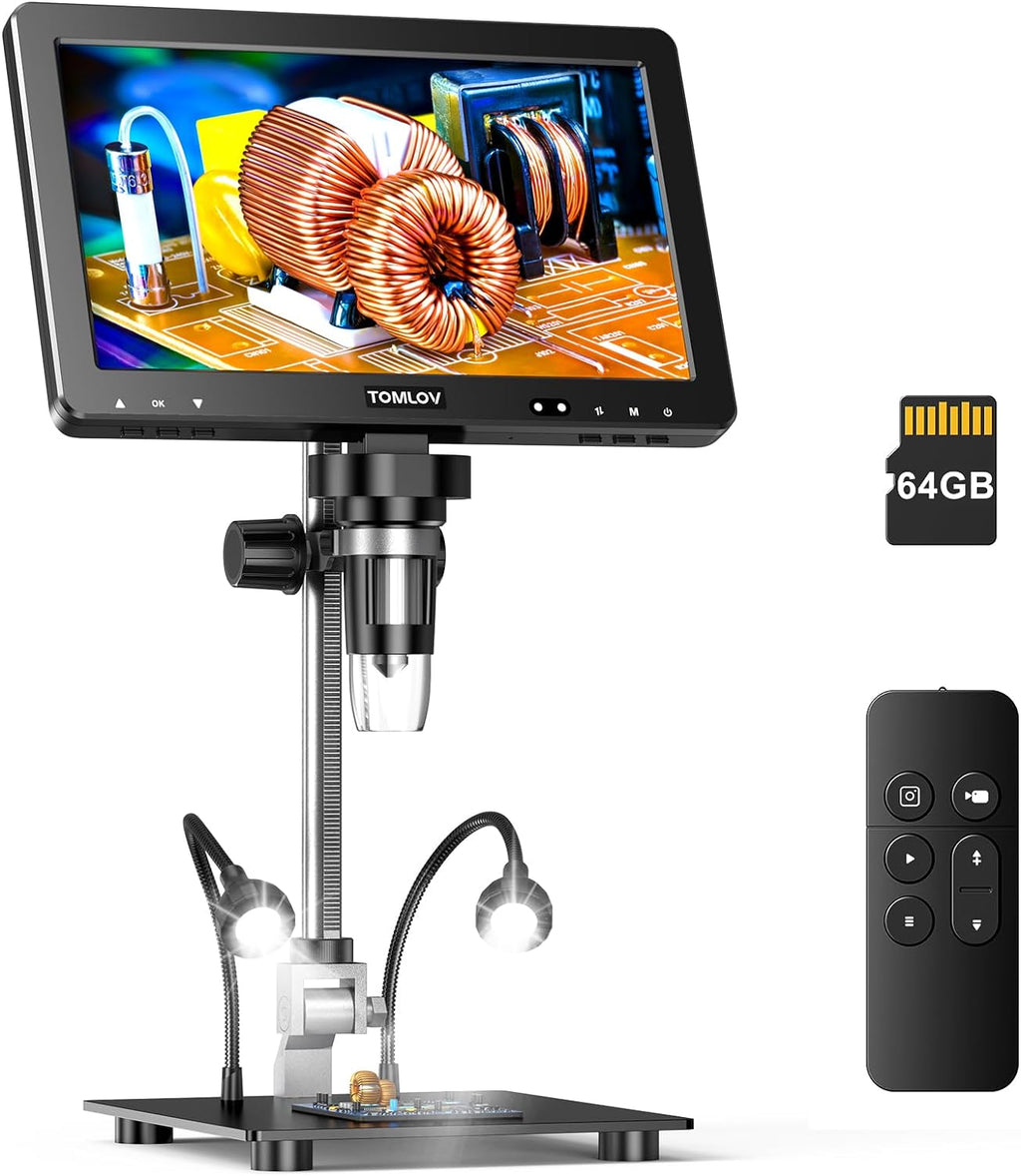 10.1" HD IPS HDMI Digital Microscope 1500X 20MP Coin Microscope with Screen C503368