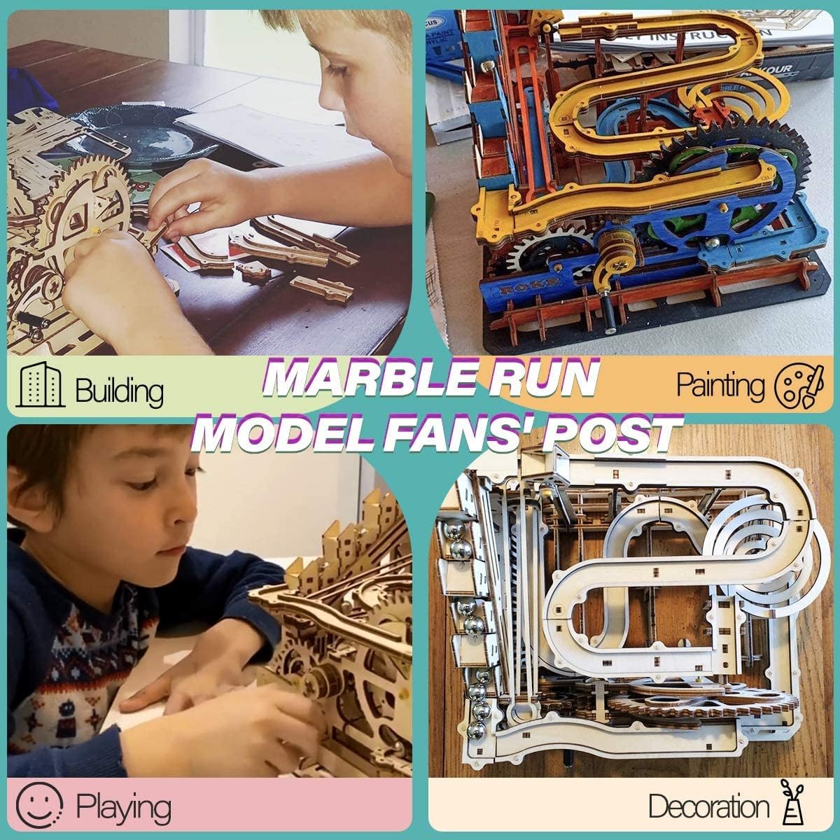 Marble Run 3D Wooden Model Kits 3D Puzzle Mechanical Puzzles W515