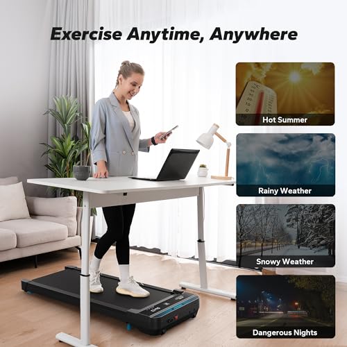 Walking Pad, Under Desk Treadmill, 2 in 1 Quiet Portable Mini Treadmill with Remote Control M132125