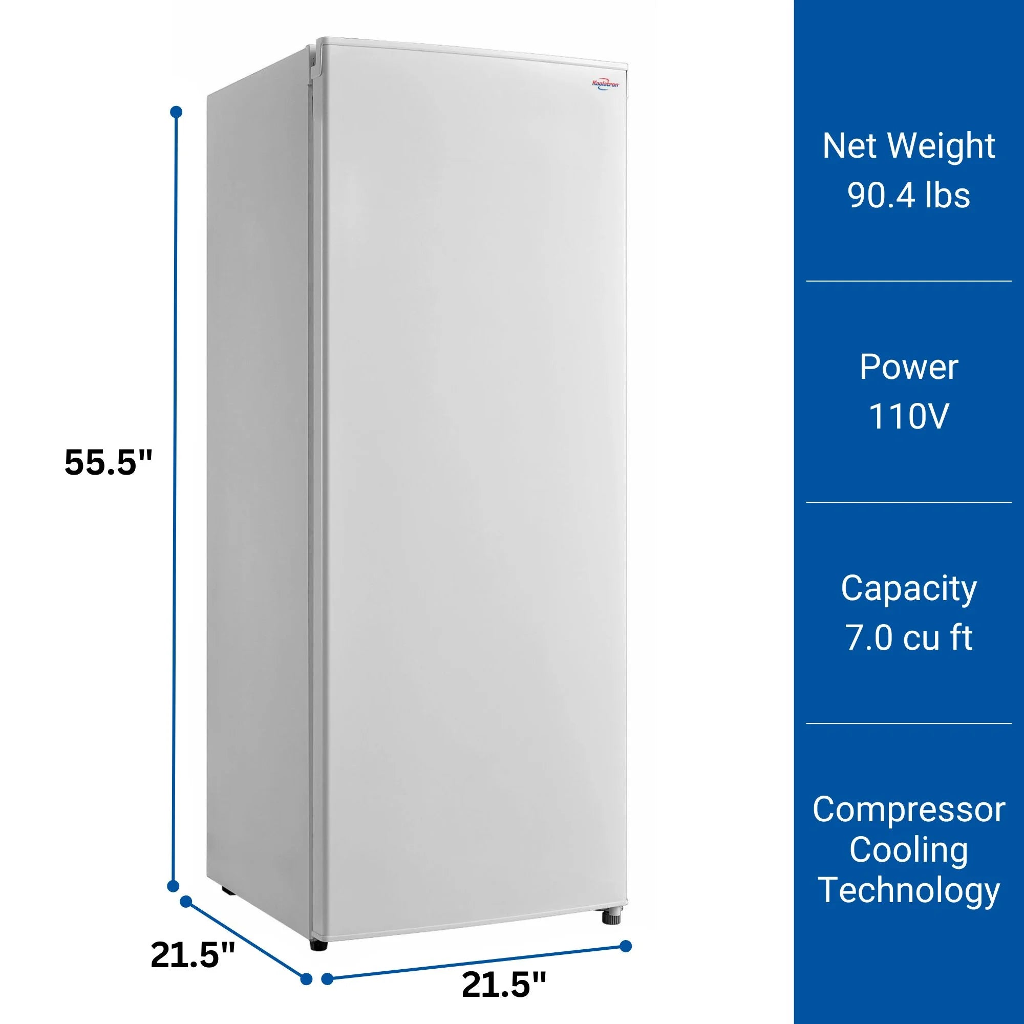 White 7.0 cu ft Upright Freezer D68020