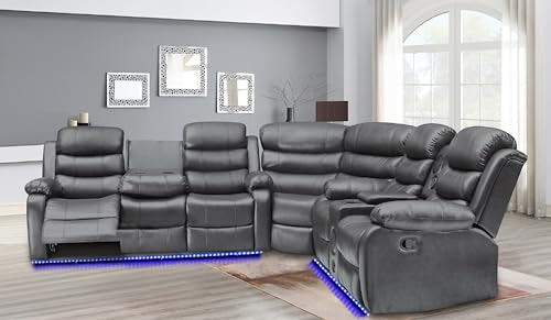 Brown Power Recliner Sectional Sofa K936