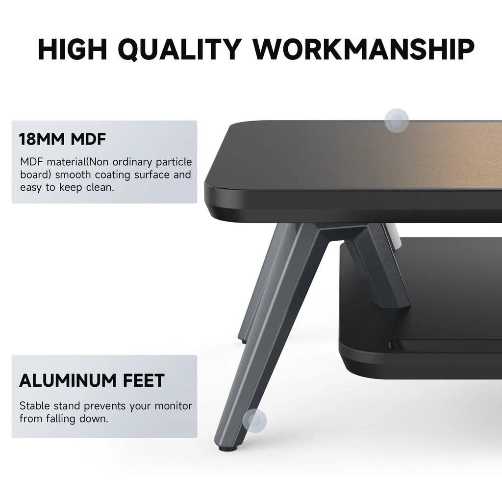 42.5 Inch Dual Monitor Stand Riser Desk Shelf with Storage Organizer V810457