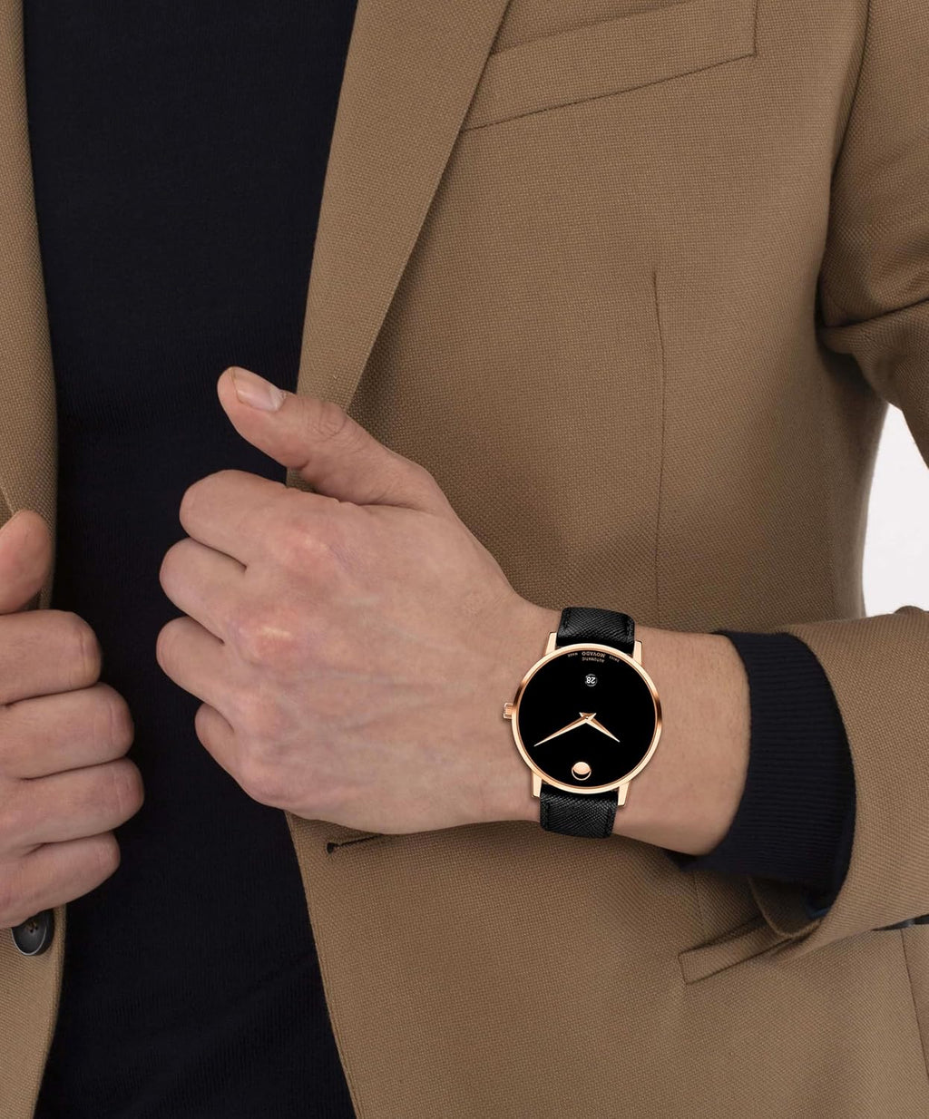 Swiss Automatic Calfskin Strap 40mm Watch S4698