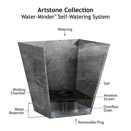 Black 12-Inch Square Planter S363