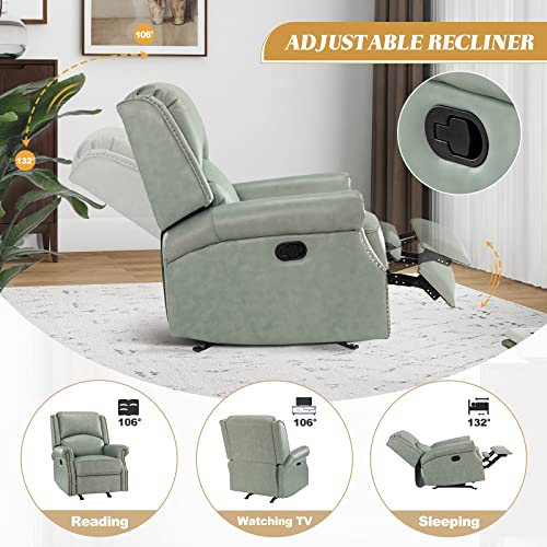 Brown Genuine Leather Recliners Set of 2 with Adjustable Backrest & Footrest Y71232