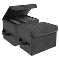 7-inch Vinyl Record Storage Box, Nylon Foldable Set of 2 with Lid and Handle T858
