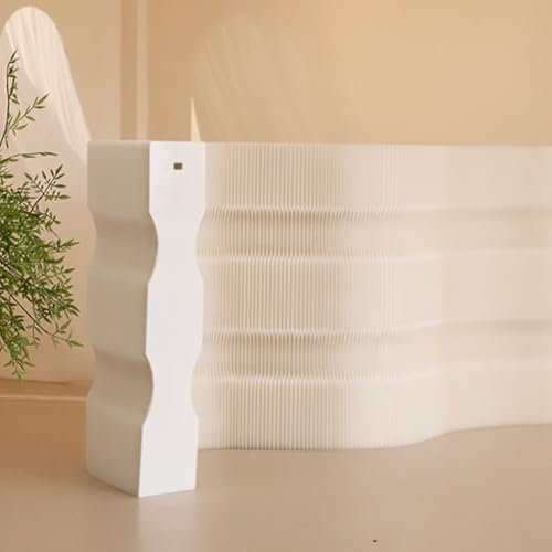 Beige Folding Room Divider Panel Screen Wall X7950