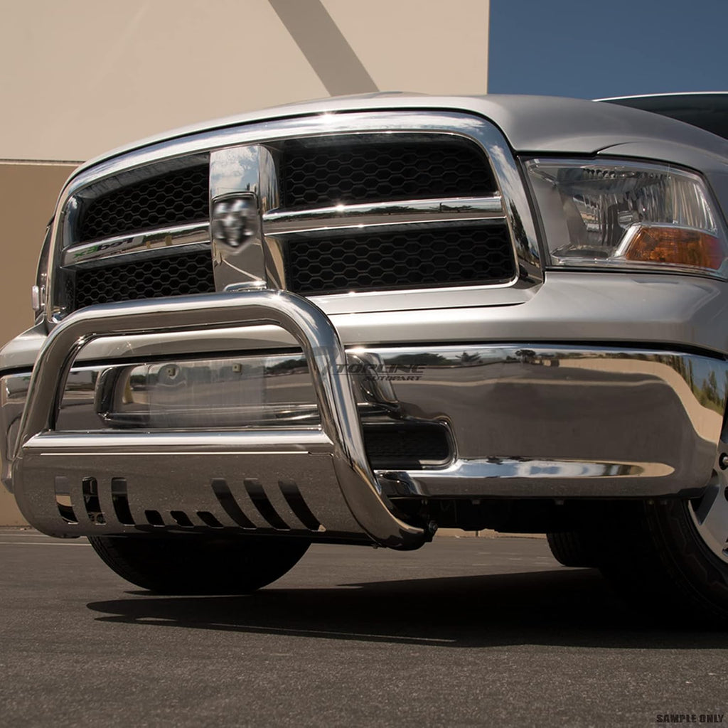Polished Stainless Steel Bull Bar Front Bumper Grill Guard With Skid Plate Y919