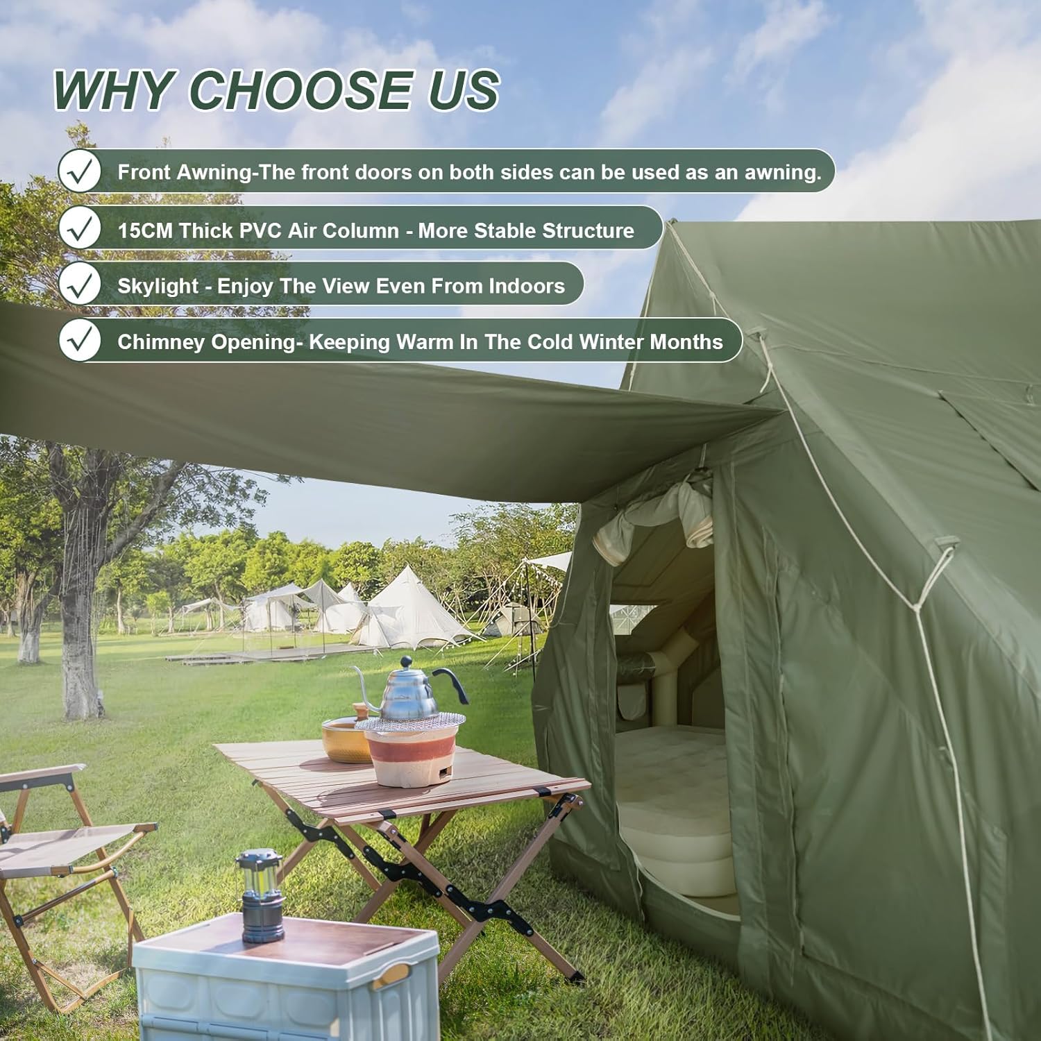 4-6 Person Inflatable Camping Tent with Pump and Stove Jack N588922