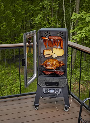 Silver Hammertone Digital Electric Vertical Smoker N3630
