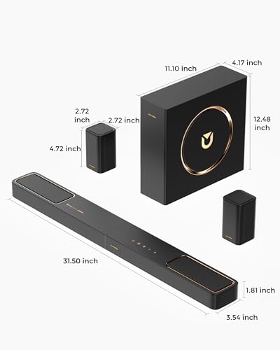 5.1.2ch Sound Bar with Dolby Atmos, 2 Surround Speakers, Subwoofer, BT 5.4, HDMI eARC Q52599
