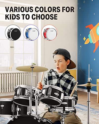 5-Piece 14 inch Full Size Junior Drum Kit Metallic Black T79229