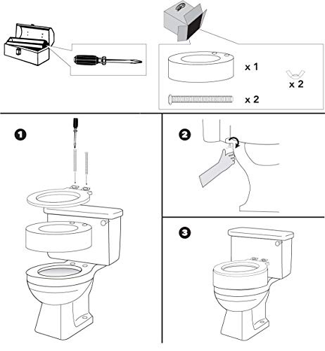 Toilet Seat Riser, Elongated Raised Toilet Seat, 3.5 inches, 300 Pound Weight Capacity F338
