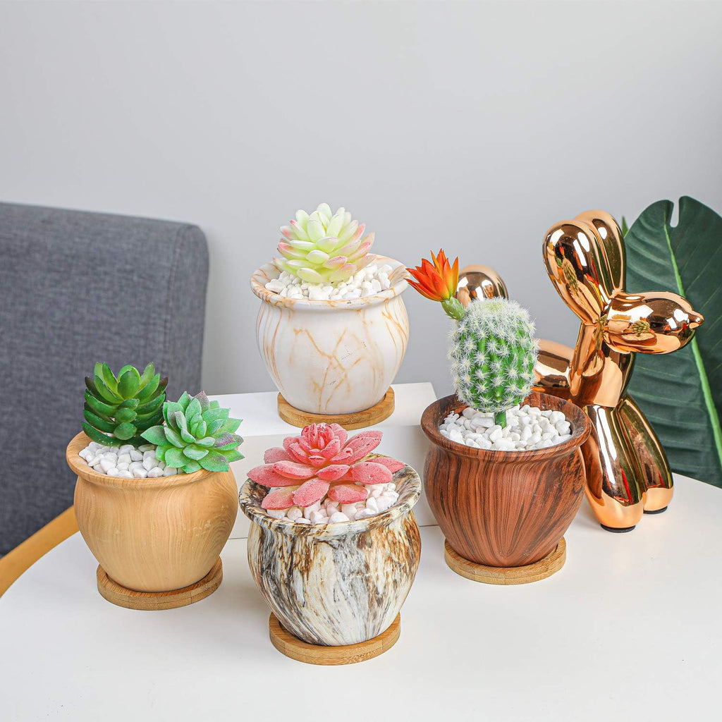 4.5 Inch Ceramic Succulent Pots Set of 4 J87086