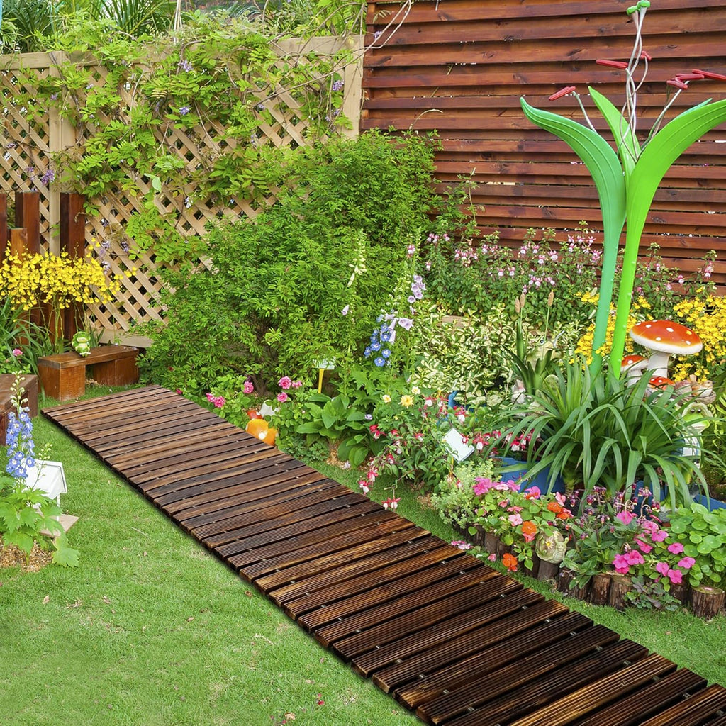 12 ft Wooden Cedar Garden Pathway T600