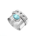 925 Sterling Silver Larimar Spinner Ring Q5288