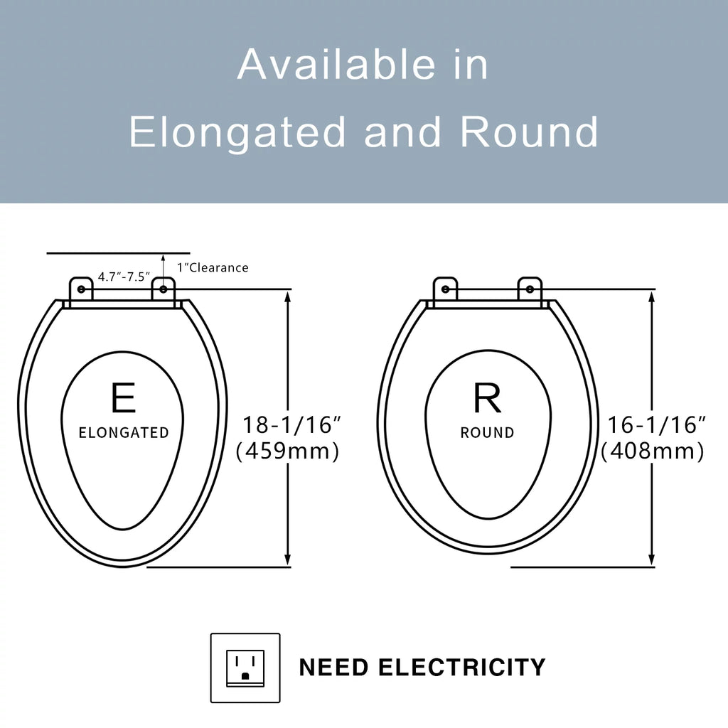 Elongated Smart Bidet Toilet Seat with Warm Air Dryer U513