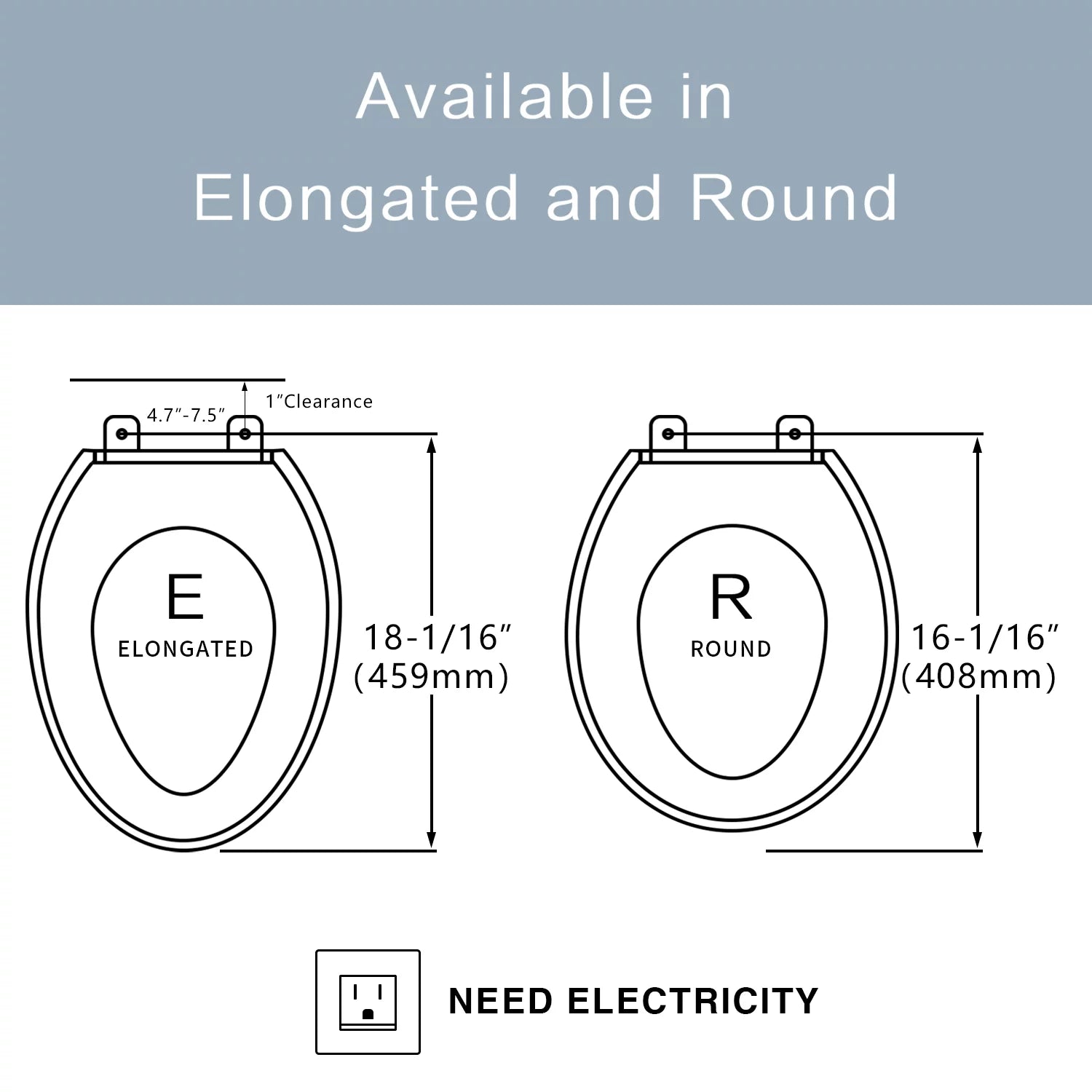 Elongated Smart Bidet Toilet Seat with Warm Air Dryer U513