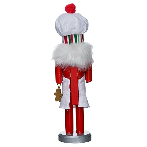 Rosy Red Baking Nutcracker Chef 10 inch Wood Decorative Tabletop Figurine Z643