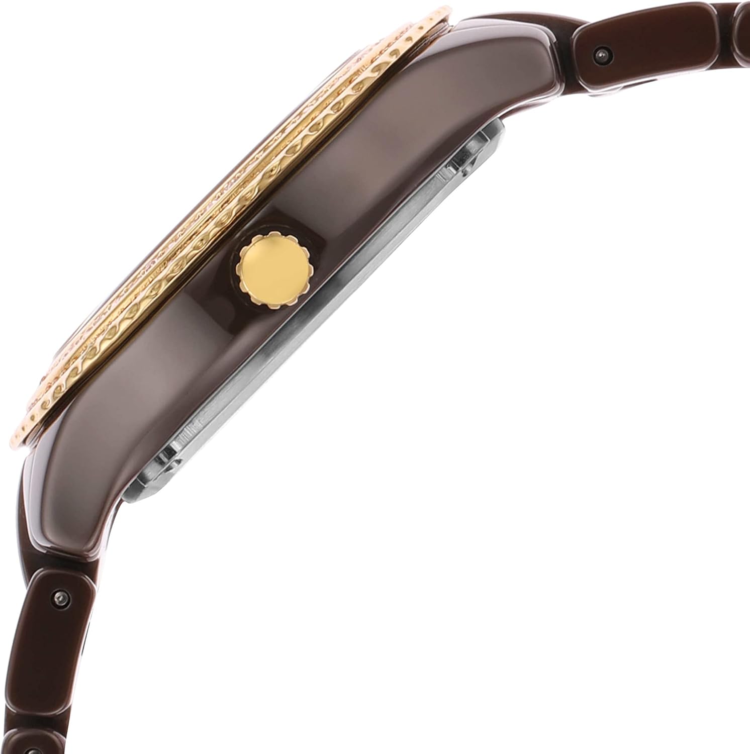 Stella Mini Quartz Stainless Steel and Ceramic Three-Hand Watch, Brown Z3994