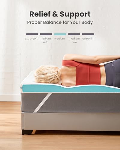 Twin XL 3 Inch Cooling Gel Memory Foam Mattress Topper with Removable Washable Soft Cover Non-Slip F69772