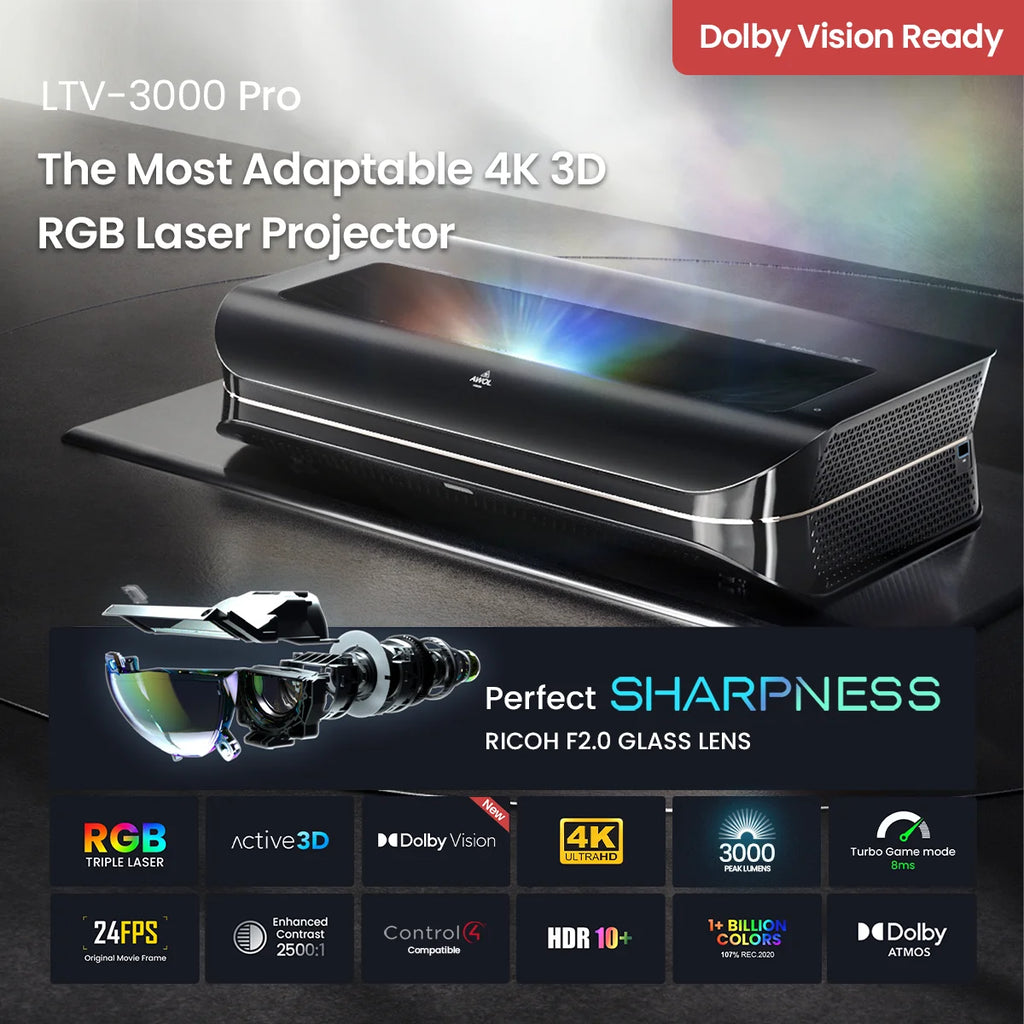 4K UHD Ultra Short Throw Triple Laser Projector with 2600 Peak Lumen M7662