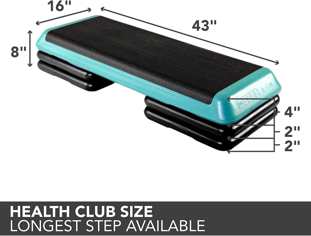 Teal Aerobic Platform with Black Risers X6401