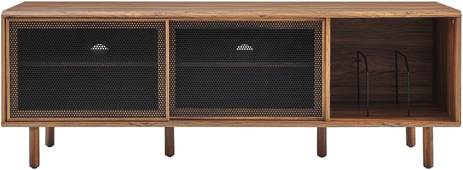 Walnut MDF Particleboard TV and Record Stand U373